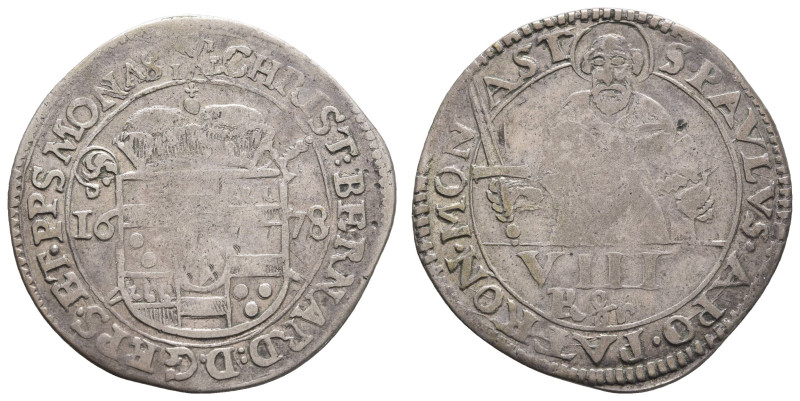 bis 1799 Münster Bistum
Christoph Bernhard von Galen, 1650-1678 1/8 Reichstaler...