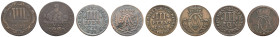 bis 1799 Münster Bistum
Allgemein Pfennig Insgesamt 4 Münzen, 2 x Ku.-3 Pfennig (1703 / 1748), 2 x Ku.-4 Pfennig (1715 / 1739), Schulte 164 (2,45 g),...