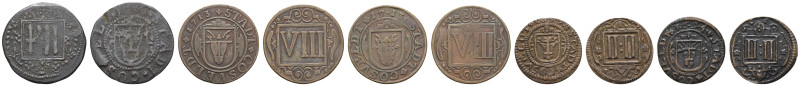 bis 1799 Münster Stadt
 Pfennig Stadt Coesfeld, 5 Münzen von 4 bis 12 Pfennig, ...