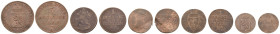 bis 1799 Reuss
 Lot Pfennige Reuss 1761-1868 1 Pfennig Reuss-Gera, 1761 (1,334 g), eingeschnitten, berieben, geknickt, KM 65; 1 Pfennig Reuss-Obergre...