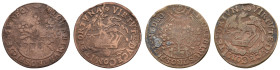 bis 1799 Sachsen
Johann Georg I., 1615-1656 2x Rechenpfennig 1622 Zwei Rechenpfennige: 2,334 g, Korrosionsflecken; 1,934 g, drei Randeinrisse. Av.: V...
