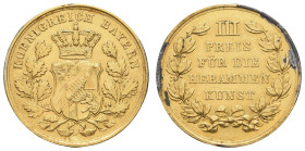 1800 bis 1871 Bayern
Maximilian II., 1848-1864 ohne Jahr München Goldmedaille zu 2 Dukaten von J. Ries als III. Preis für die Hebammenkunst, Av.: bek...