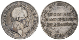 1800 bis 1871 Preußen
Friedrich Wilhelm IV., 1840-1861 Ausbeutetaler 1845 A AKS 75 ss