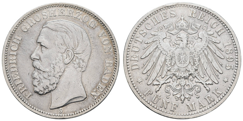 Kaiserreich Silbermünzen Baden
Friedrich I. 1856-1907 5 M 1895 G Etwas berieben...