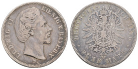Kaiserreich Silbermünzen Bayern
Ludwig II. 1864-1886 5 M 1876 München Berieben. J 42 27.41 g. s+