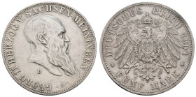 Kaiserreich Silbermünzen Sachsen-Meiningen
Georg II. 1866-1914 5 M 1901 München Av.: GEORG II HERZOG V. SACHSEN-MEININGEN. Bebartete Büste nach recht...