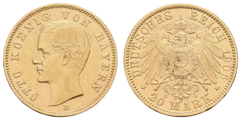 Kaiserreich Goldmünzen Bayern
Otto 1886-1913 20 M 1905 D GOLD. Otto 20 M 1905 D...