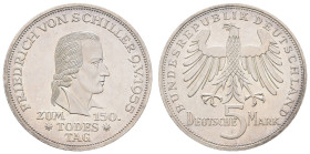 Bundesrepublik (DM)
 5 DM Gedenkmünze 1955 F Winzige Haarlinien, stellenweise leichter Belag. feine Tönung, sehr schöner Metallglanz auf Relief. Jaeg...