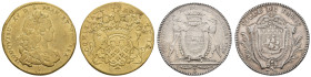 bis 1799 Frankreich
Louis XV., 1715-1774 Æ Jeton 1719 ff. zwei schöne Stücke, ein vergoldeter Jeton zum États d'Artois von 1719 (Feu 6887), 8,68 g Er...