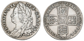 bis 1799 Großbritannien
George II. 1727-1760 Shilling 1758 London schräger Riffelrand Seaby 3704 5.95 g. selten in dieser Erhaltung ss-vz