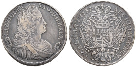 bis 1799 Habsburg
Karl VI., 1711-1740 Taler 1737 Kremnitz erhabene Randschrift Dav. 1062 Herinek 452 Huszar 1606 28.69 g. ss