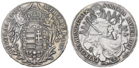 bis 1799 Habsburg
Maria Theresia, 1740-1780 Taler 1780 Kremnitz für Ungarn, Av.: zwei Engel halten Stephanskrone über ungarischem Wappen, darunter ge...