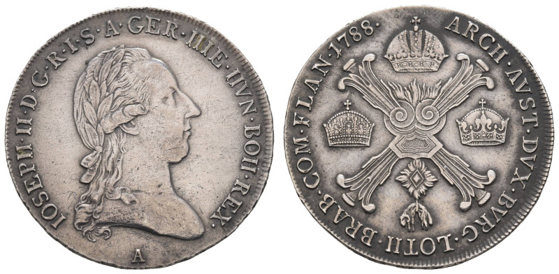 bis 1799 Habsburg
Josef II., 1765-1790 ½ Kronentaler 1788 Wien für die Niederla...