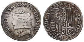 bis 1799 Italien-Markgrafschaft Montferrat
Wilhelm XI. Palaiologos, 1494-1518 Testone ohne Jahr Avers: GVLIELMVS MA . R . MONT . FE . 7 . C. Mittig B...