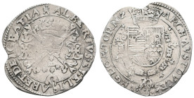 bis 1799 Niederlande
Albert und Elisabeth, 1598-1621 ¼ Patagon ohne Jahr Tournai Avers: ALBERTVS . ET . ELISABET . DEI . GRATIA. Als Initalzeichen ei...