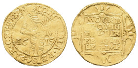 bis 1799 Niederlande
Friesland Dukat 1615 wie gewohnt leicht wellig Delm. 1013 Fried. 223 3.45 g. ss