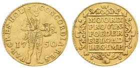 bis 1799 Niederlande
Holland Dukat 1750 Dordrecht Av.: halbrechts stehender Ritter mit geschultertem Schwert und Pfeilbündel, CONCORDIA . RES - PAR ....