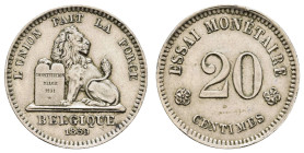 ab 1800 Belgien
Leopold I., 1831-1865 1859 Probe in Kupfernickel zu 20 Centimes, minimaler Rf. Dupriez 654 5.86 g. ss-vz