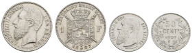 ab 1800 Belgien
 6 Münzen: 1) 1 Franc 1887, Morin 179a, 2) 50 Centimes 1907, Morin 202, 3) Leopold III., 50 Francs 1939 FR/VL, Morin 444b, 4) Leopold...