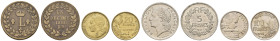 ab 1800 Frankreich
Allgemein Lot aus 4 französischen Münzen, a) un décime, 1815, Louis XVIII (18,24 g), b) 5 Fr., 1935, 3. Repub. (1871-1940), 11,98 ...