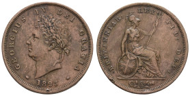 ab 1800 Großbritannien
George IV., 1820-1830 Penny 1825 kleine Kratzer und Rf., minor scratches and edge errors K.M. 693 ss+