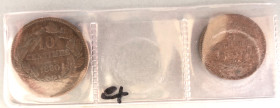 ab 1800 Luxemburg
Guillaume III., 1849-1890 Lot aus 3 Münzen, 10 Centimes 1860 A (9,84 g), Rf. und Kratzer, 5 Centimes 1854 (5,04 g), 5 Centimes 1855...