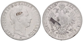ab 1800 Österreich
Franz Joseph, 1848-1916 Taler 1858 Mailand / Milano unruhige Patina, Kratzer Frühwald 1399 18.45 g. selten in dieser Erhaltung ss-...