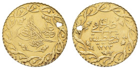 ab 1800 Türkei
Mahmud II. (Adli), 1808-1839 AV Cedid Mahmudiye AH 1223 Jahr 29 [1251] (1835) Kostantiniye gelocht K.M. 645 Pere 7763 1.28 g. ss