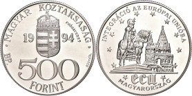 ab 1800 Ungarn
Volksrepublik 1994 500 Forint, Silber, 1994, Probe, EU, vgl. KM 710, in Kapsel, PP.