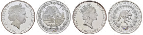 Australien
Elizabeth II. 1952 - 2022 5 Dollars Los mit zwei Stücken anlässlich der Olympischen Spiele in Sydney 2000 K.M. 382 und 515 PP / proof