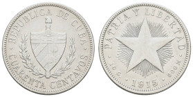 Kuba
Republik 40 Centavos 1915 A kleine Kratzer K.M. 14 9.81 g. vz