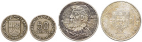 Mosambik
 Lot aus 7 Münzen, 10 Centavos 1936 (3,88 g / KM 63), 20 Centavos 1936 (4,93 g / KM 64), 50 Centavos 1936 (4,37 g / KM 65), 1 Escudo 1950 (8...
