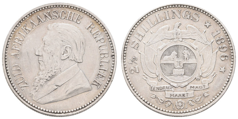 Südafrika
Burenrepublik, 1857-1902 2½ Shillings 1896 Der Voortrekker im Wappen ...