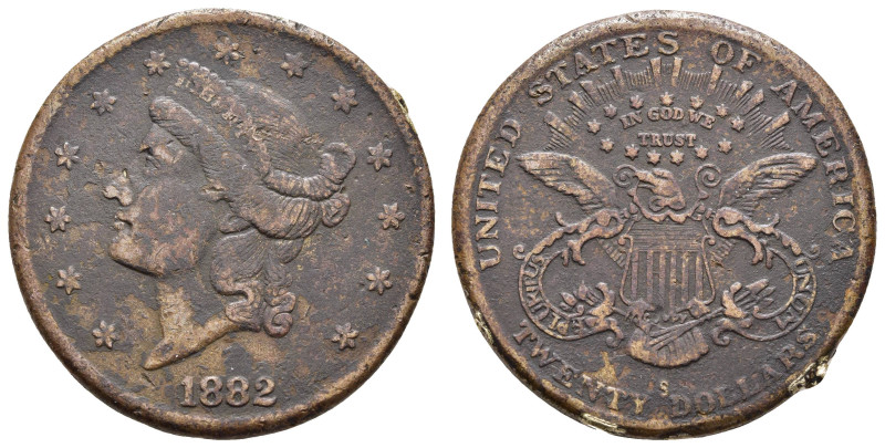 USA
Republik 20 Dollars Bronzeabschlag eines Double Eagle von 1882 aus San Fran...