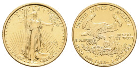 USA
Republik 5 Dollars 1993 GOLD (961). In Originalkapsel. K.M. 216 3.41 g. st-