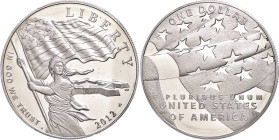 USA
Republik 2012 1 Dollar, 2012, P, Star Spangled Banner, in Slab der PCGS mit der Bewertung PR70DCAM, First Strike, Flag Label.