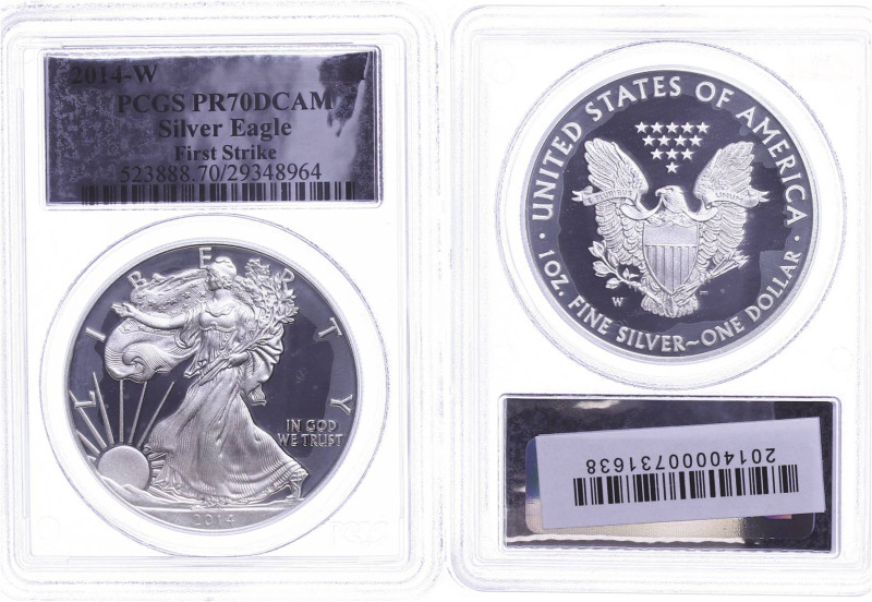 USA
Republik 2014 1 Dollar, 2014, W, Silver Eagle, in Slab der PCGS mit der Bew...