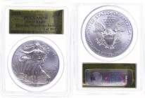 USA
Republik 2015 1 Dollar, 2015, W, Silver Eagle, in Slab der PCGS mit der Bewertung MS70, First Day West Point Strike, Gold Foil Label.