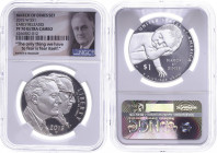 USA
Republik 2015 1 Dollar, 2015, W, March of Dimes, in Slab der NGC mit der Bewertung PF70 Ultra Cameo, Early Releases, Roosevelt Label.