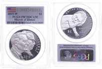 USA
Republik 2015 1 Dollar, 2015, W, March of Dimes, in Slab der PCGS mit der Bewertung PR70DCAM, First Strike, Flag Label.