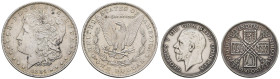 Allgemein
 Lot aus 2 Münzen, USA - Morgan Dollar (26,88 g), 1884 New Orleans, leichte Kratzer, vz, KM 110, sowie Großbritannien (Georges V., 1910-193...