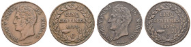 ab 1800 Monaco
Honoré V. 1819-1841 2x Fürstentum, 2x 5 Cent, 1x 1837, 1x 1838, Kupfer. Schöne Patina, die eine in hell, die andere in dunkel. Beide i...