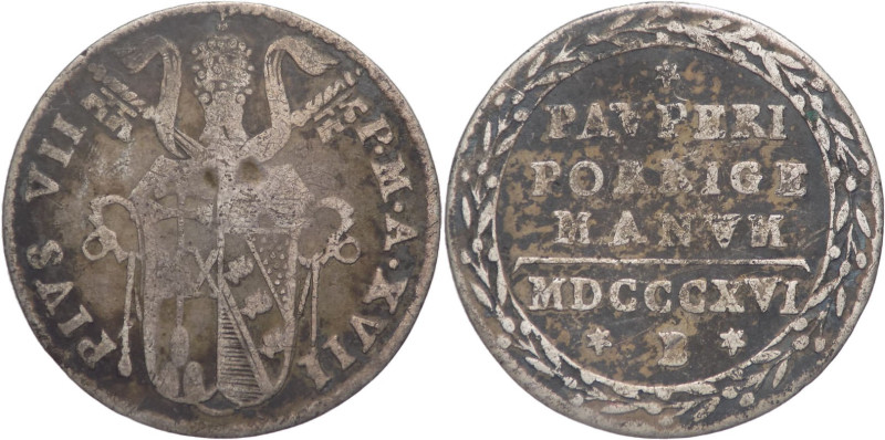 Stato Pontificio - 1 Grosso 1816 - Pio VII (1800 -1823) - 1/2 Paolo III° tipo - ...