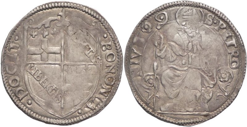 Stato Pontificio - Bologna - 1 Carlino - Adriano VI (1522 - 1523) - Gr. 1,80 - R...