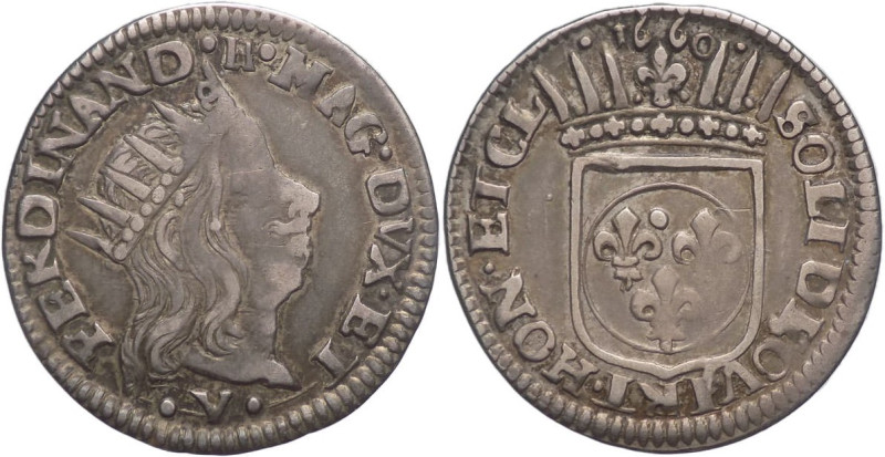 Livorno - 1 Luigino 1660 - Ferdinando II Medici (1621 - 1670) - Raro - Gr. 2,27 ...
