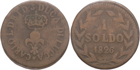 Lucca - 1 Soldo 1826 - Carlo I (1824 - 1847) - gr.2,91 - Gig. 13

MB

SPEDIZIONE SOLO IN ITALIA - SHIPPING ONLY IN ITALY