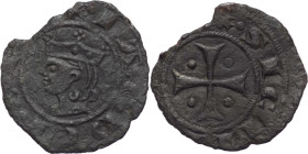 Messina - 1 Denaro - Giacomo d'Aragona (1285 - 1296) - testa coronata - Gr. 0,56 - Mir.# 182 - mancanza marginale di tondello

qSPL

SPEDIZIONE SO...