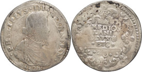 Milano - 1 Denaro o 20 Soldi 1608 - Filippo III (1598 - 1621) - RR - Gr. 5,41 - Mir.# 349/2

MB+

SPEDIZIONE SOLO IN ITALIA - SHIPPING ONLY IN ITA...