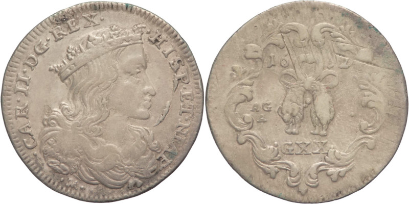 Napoli - 20 grana 1692 - Carlo II di Spagna (1665 - 1700) - gr. 4,29 - Magliocca...