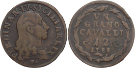 Napoli - 1 Grano 1788 - Ferdinando IV (1759-1816) - III° tipo - Cu.- gr. 5,37 - Gig. 137

qBB

SPEDIZIONE SOLO IN ITALIA - SHIPPING ONLY IN ITALY